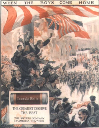 כרזה פטריוטית של 'טוטסי רול' מימי מלחמת העולם הראשונה (1918)