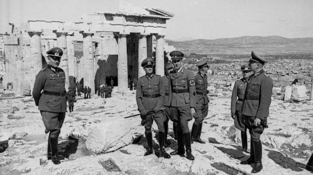 Nazi soldiers on the acropolis in Athens