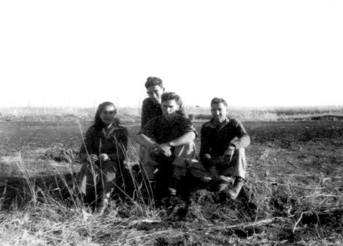 Platoon leader Rafael Eitan (second from right) with subordinates in 1948