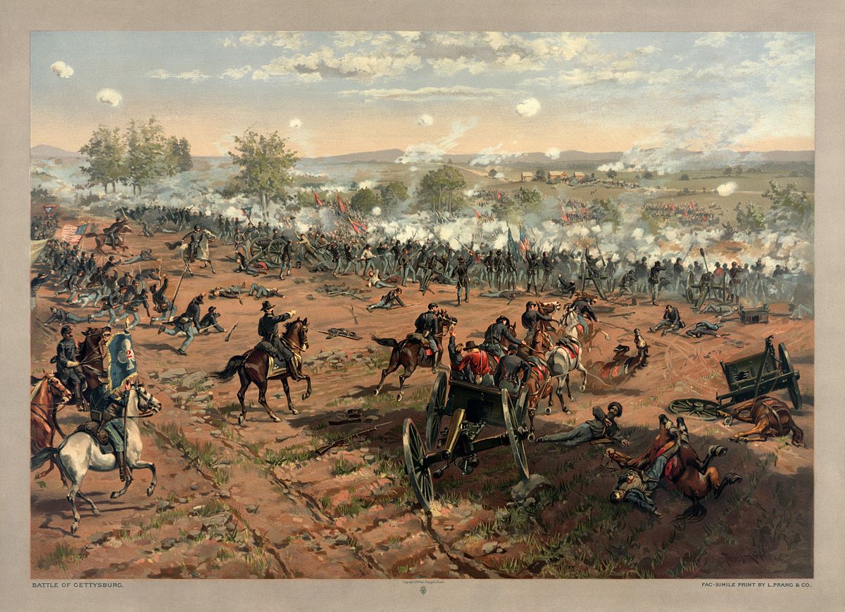 קרב גטיסבורג, ת'רו דה טולסטרופ, ליטוגרפיה, 1887