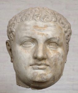 The only remnant of a giant statue of Titus, in the Louvre. The estimated height of the statue was 3.2 m