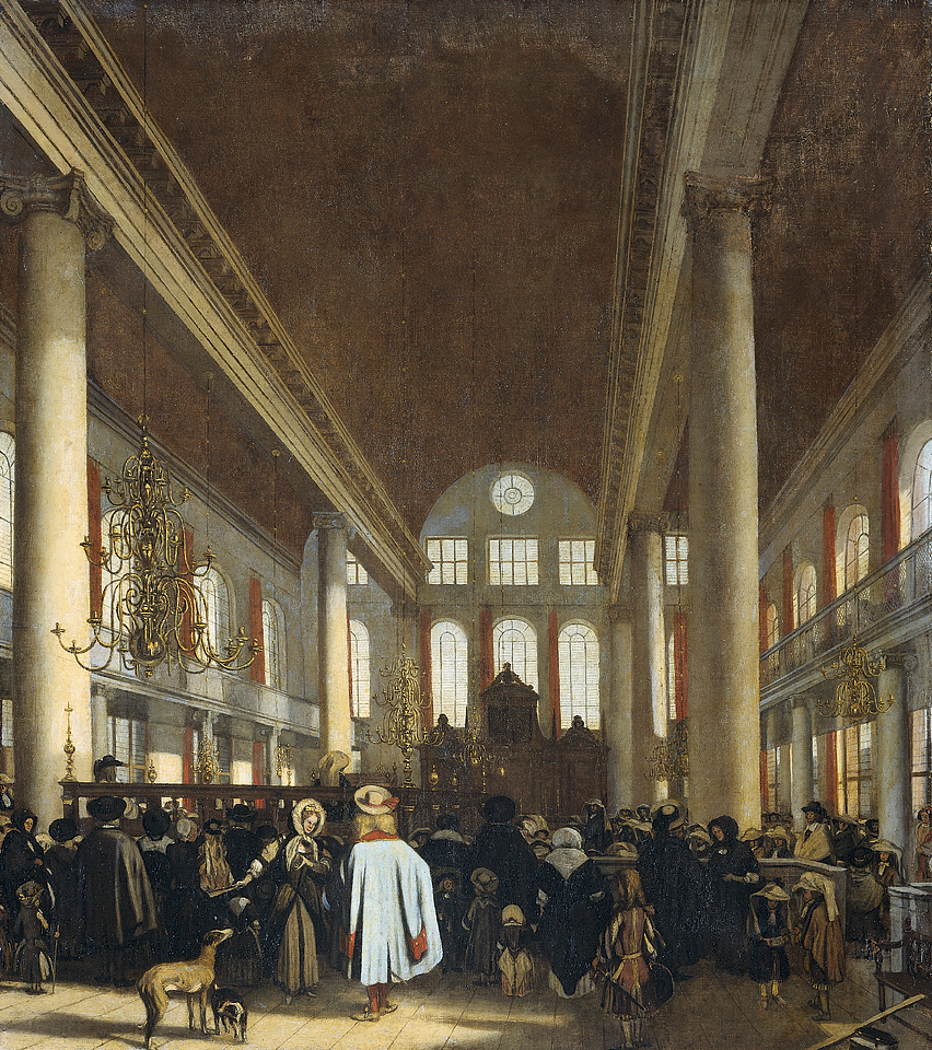 Interior of the Portuguese synagogue in Amsterdam, by Emanuel de Witte
