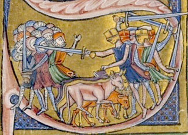 The Battle of Ascalon, detail from a thirteenth century illustrated manuscript