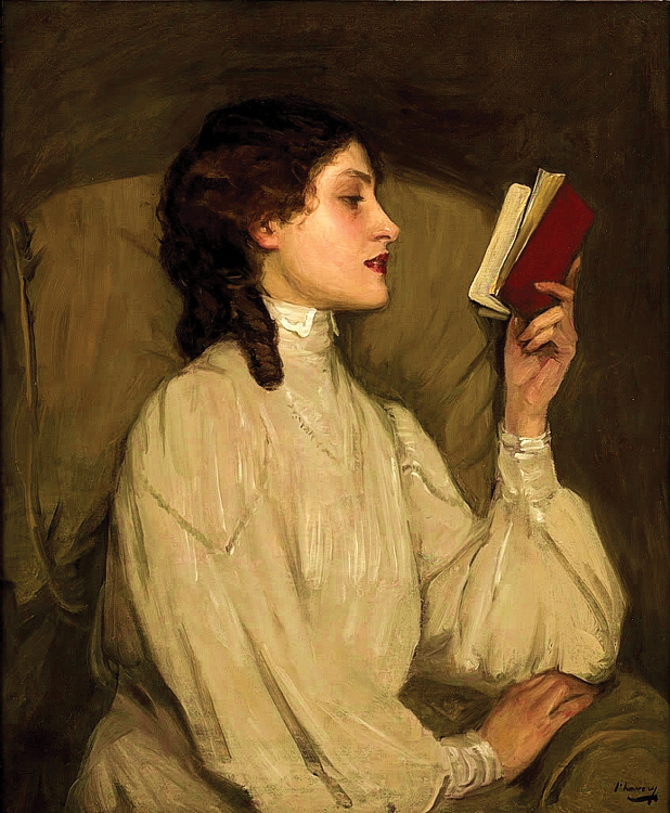 גברת אורס, הספר האדום. ג'ון לאברי, שמן על בד, 1892