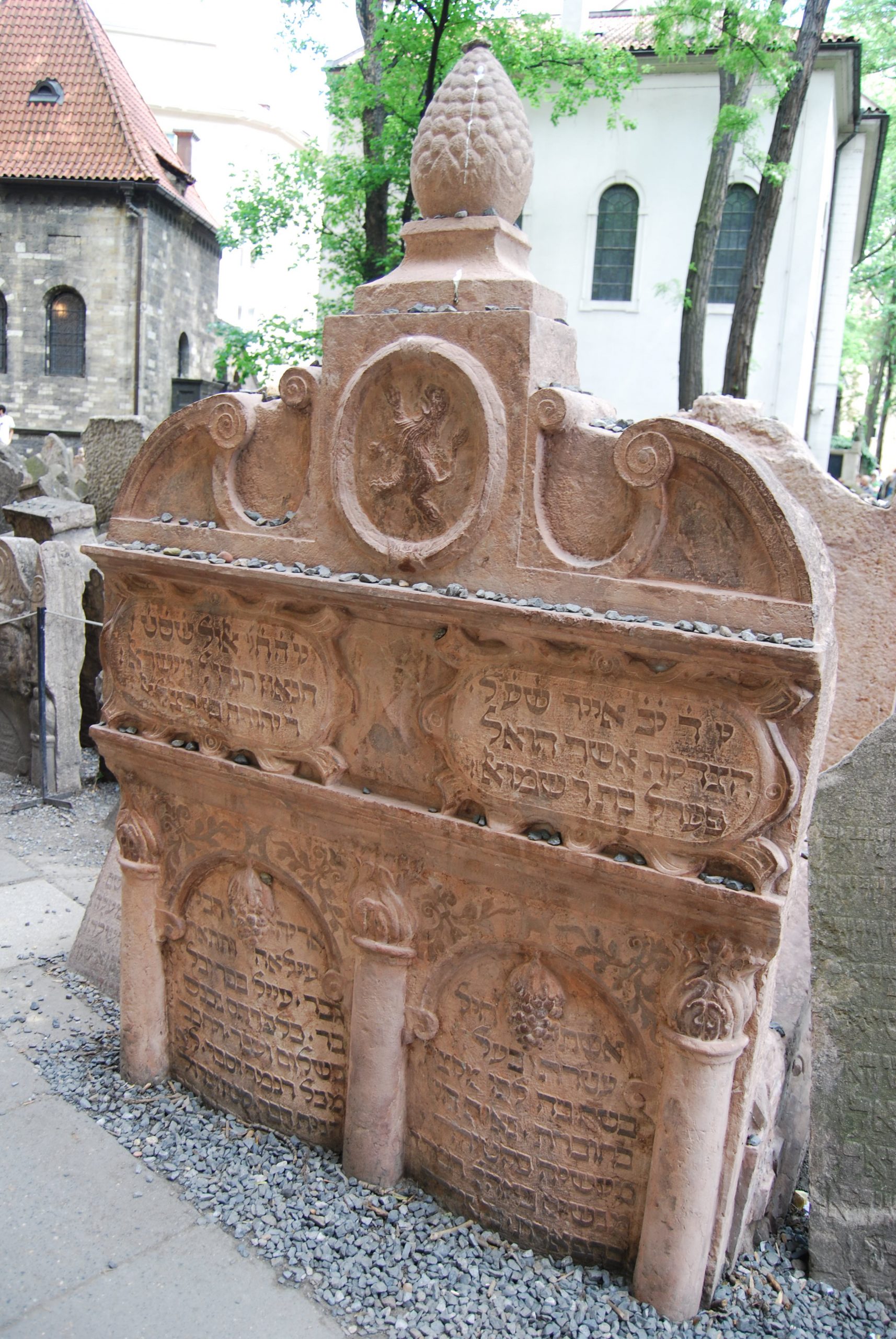 Maharal's tombstone in Prague's old Jewish cemetery