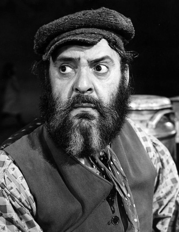 Zero Mostel plays Tevye in the first production of Fiddler on the Roof