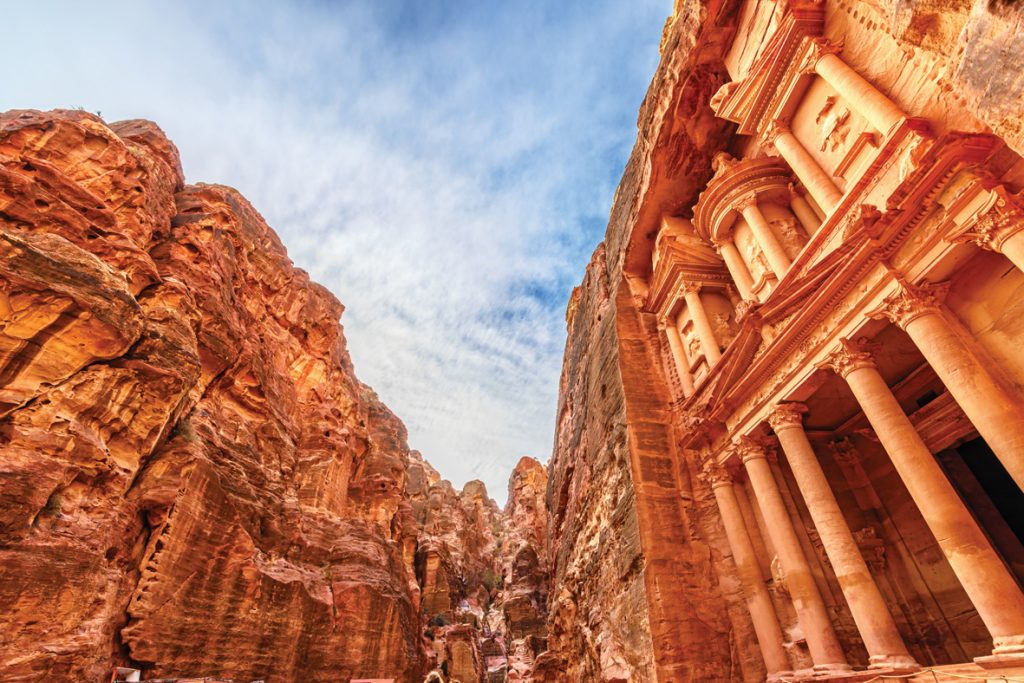 The classic façades carved out of Petra’s red rock make it one of the most impressive man-made sites in the world
