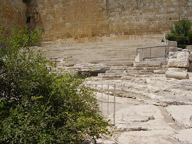 The Hulda steps leading to the southern wall of the Temple