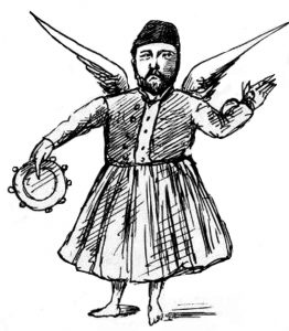 Cruel caricature of Ismail Pasha, drawn by Yaqub Sanua