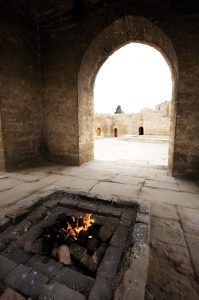 Ateshgah (“Seat of Fire”) fire temple, built in the 17th and 18th centuries in a suburb of Baku, the capital of Azerbaijan. It is unclear whether this place of worship was originally Zoroastrian or Hindu 
