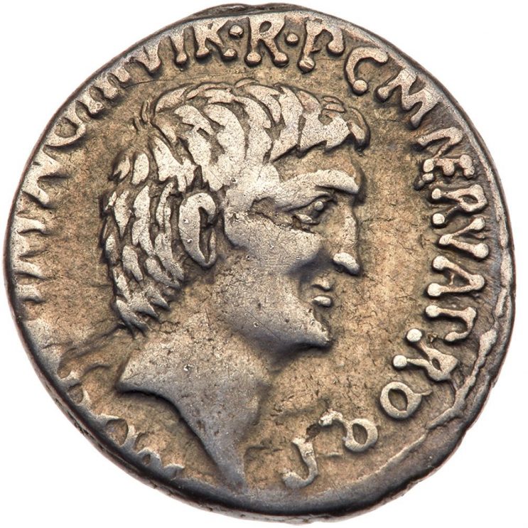 Mark Antony silver denarius from 41 BCE