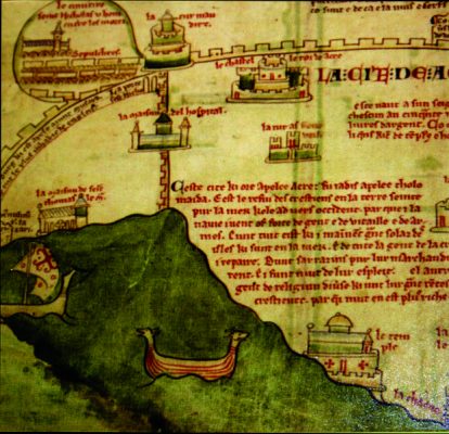 חלק ממפת עכו משנת 1252