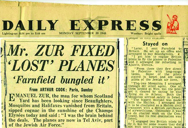 Not all Zurr’s purchases arrived as smoothly as the Beaufighters, as this Daily Mail headline from September 1948 attests 