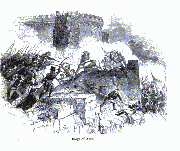 Charles Knight's illustration of the siege of Acre, from The Popular History of England