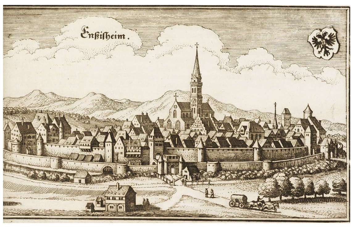 Illustration of Eisenheim by Mattheus Merian, from a book on the topography of Alsace , 1663