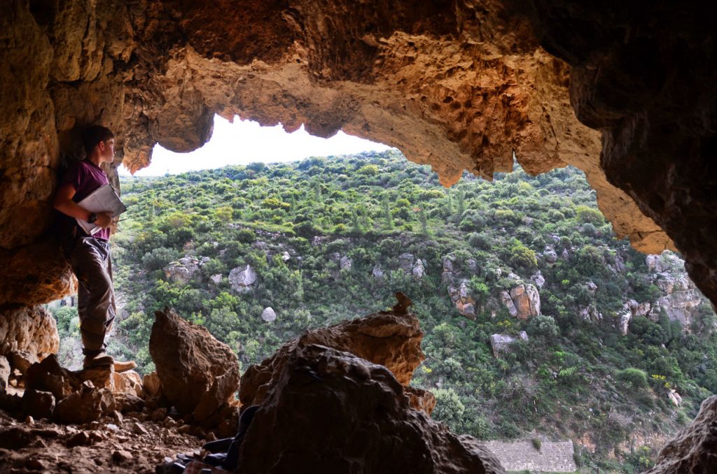 The cave in the Jerusalem hills where the skull was discovered