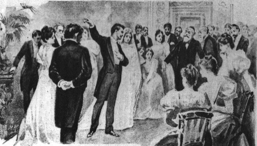 Herzl’s generation was repulsed by the mercenary Jewish bourgeoisie. Jacob Samuel’s wedding reception, the opening scene of The New Ghetto