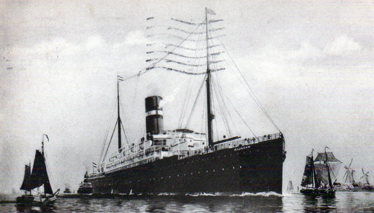 TSS Rijndam, Holland- America line. Most immigrants from Europe arrived in ships such as this one