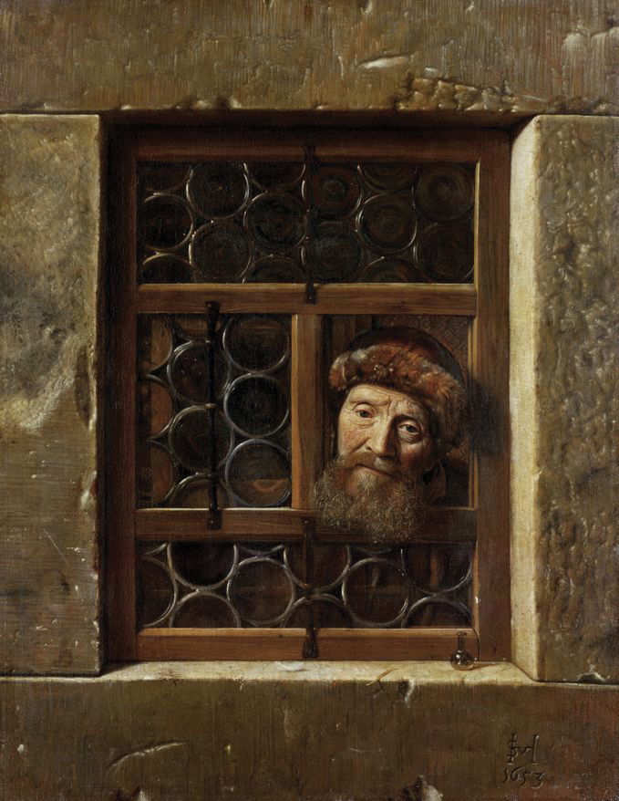 The subject of this painting by 17th-century Dutch artist Samuel Dirksz van Hoogstraten is traditionally identified as Rabbi Yom Tov Lipmann Heller, author of the eponymous Tosfot Yom Tov commentary on the Mishna, who was imprisoned in Vienna for forty days in 1629. Yet van Hoogstraten was only two at that time, and the work wasn’t produced until 1653 