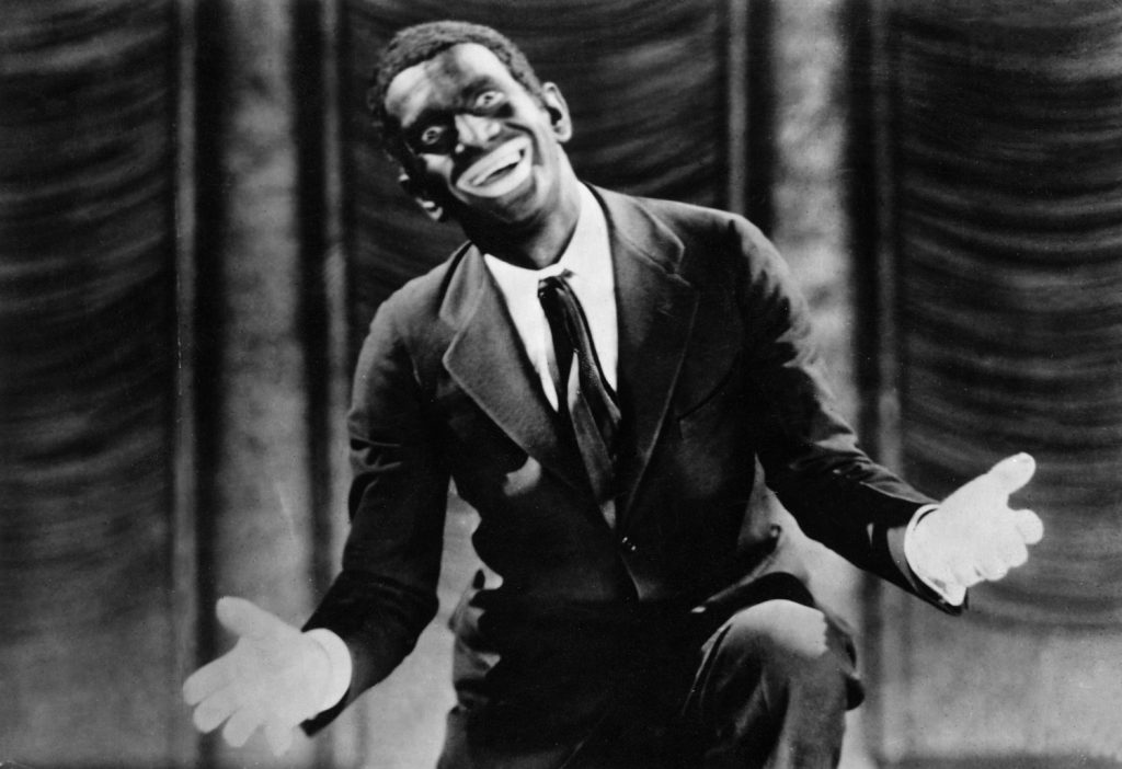 In The Jazz Singer, Al Jolson starred as a cantor’s son who dreamed of a show business career. Jolson, blacked, on stage