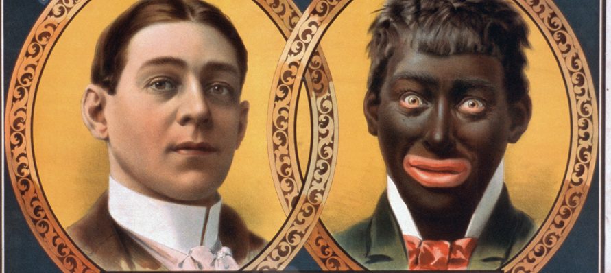 Were the white artists who aped black music or appearances enamored with an exotic multiculturalism or ruthlessly exploiting another race? Before-and-after “blackface” poster advertising a minstrel show