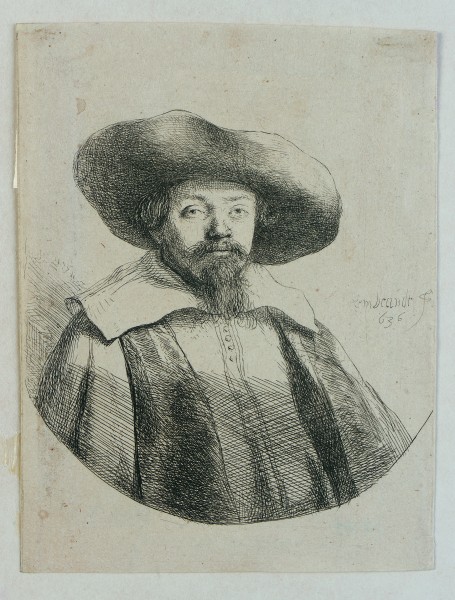 Rembrandt's etching of Rabbi Menasseh Ben Israel