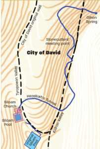 The two stonecutting teams zigzagged toward each other to increase their chances of eventually meeting | Illustration by Tamar Hayardeni