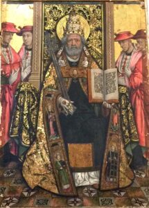 Benedictus XIII and his converso physician persecuted the Jews of Aragon. Fifteenth-century portrait of the anti-pope – as Benedictus was known | by Juan Rexach, from the Church of Santa Maria la Mayor, in Morella, Spain