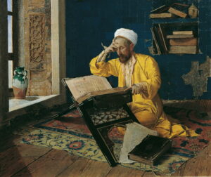 The transition to Judeo-Arabic cracked open a rabbinic window to the outside world. Muslim Theologian with Quran, Osman Hamdi Bey, 1907 | Courtesy of the Kunsthistorisches Museum, Vienna