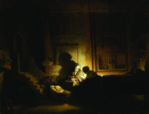 Nightlife without indoor lighting just isn’t the same. The Holy Family by Night, oil on panel, anonymous, 16th century, Rijksmuseum, Amsterdam