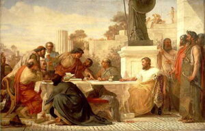 Julian’s classical education swayed him away from Christianity and toward the old Roman faith. The emperor presiding over a conference of sectarians, Edward Armitage, 1875 | Courtesy of Walker Art Gallery, National Museum, Liverpool