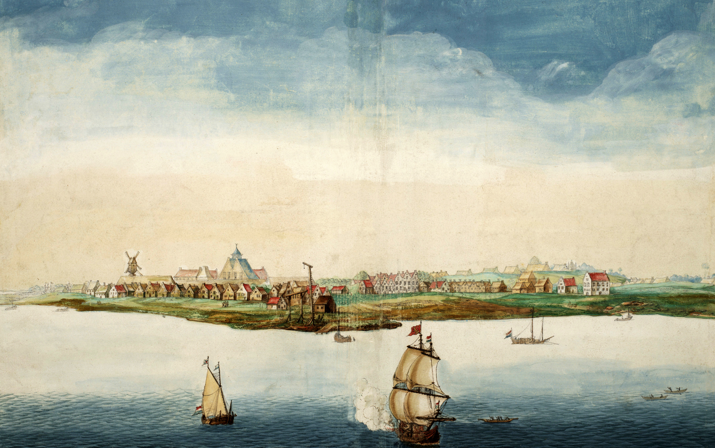 Fleeing Brazil for North America, the conversos’ descendants confronted yet another new world. View of New Amsterdam (today New York), Johannes Vingboons, 1664