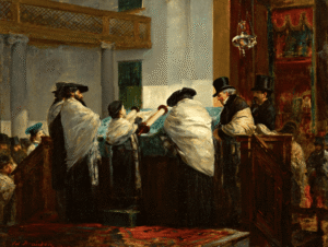 בנות 12 ובני 13 נחשבים בימינו ילדים קטנים. האם בר מצווה הוא עדיין טקס חניכה? 'בר מצווה', ז'אק אמיל אדוארד ברנדון, 1865